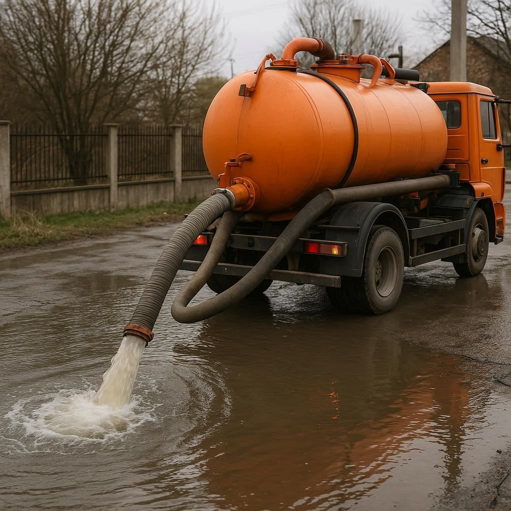 Откачка воды в Видном