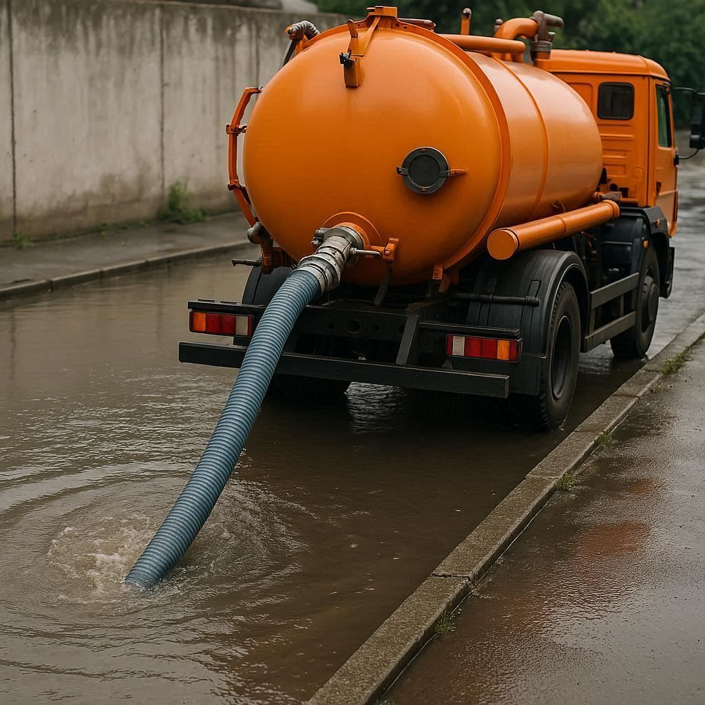 Откачка воды в Видном